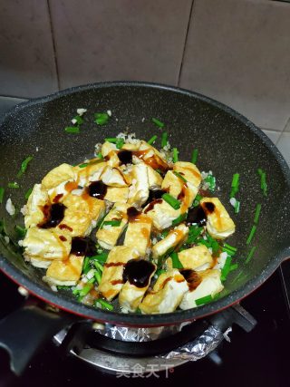 韭菜肉末蚝油豆腐的做法步骤：7