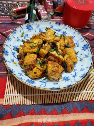 韭菜肉末蚝油豆腐的做法步骤：9