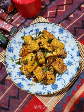 韭菜肉末蚝油豆腐的做法步骤：10