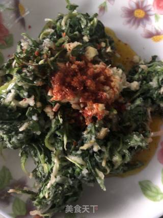 野菜粉蒸菜蒲公英篇的做法步骤：4