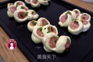 波兰种香肠扭花面包的做法步骤：15