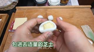 芝士爆浆年糕，制作简单，一个不粘锅就搞定，软糯糯的超好吃的做法步骤：4