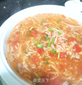 番茄金针菇汤的做法步骤：5