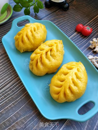 南瓜发面梅干菜包子的做法步骤：10