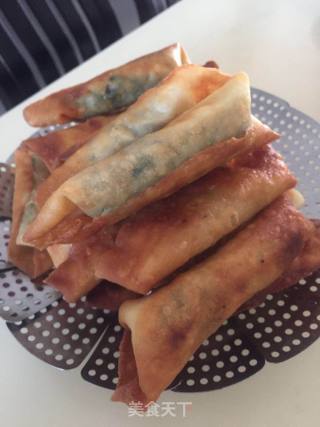 荠菜春卷的做法步骤：10