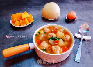 冬瓜胡萝卜肉丸汤的做法步骤：12