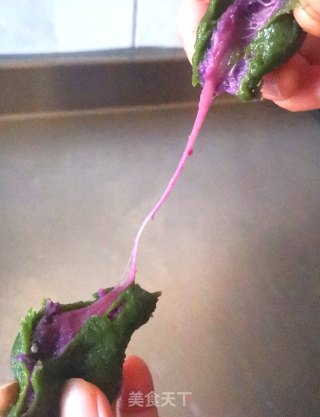 青团—纯手工超级拉丝的芝士紫薯青团的做法步骤：21