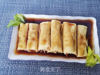 豆皮金针菇肉卷的做法步骤：9