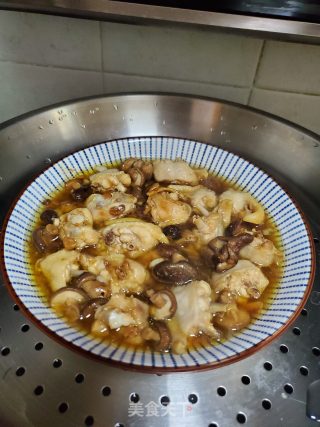 香菇黄豆酱蒸鸡翅的做法步骤：8