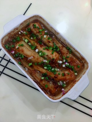 金银蒜烤九肚鱼的做法步骤：12