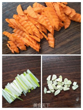 瑶柱荷兰豆胡萝卜的做法步骤：3
