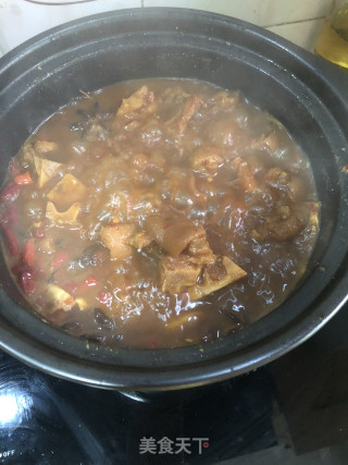砂锅猪手焖黄豆的做法步骤：12