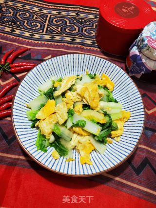 小白菜炒鸡蛋的做法步骤：10