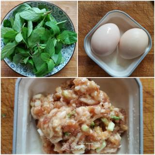 薄荷肉末鸡蛋饼的做法步骤：1