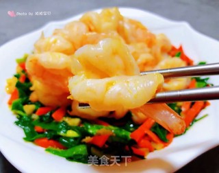 韭菜胡萝卜炒虾仁的做法步骤：12