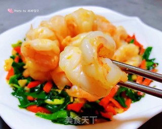 韭菜胡萝卜炒虾仁的做法步骤：14