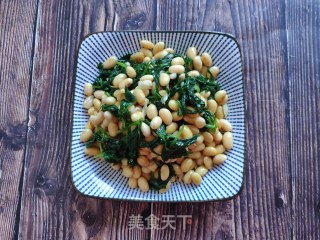芹菜叶拌黄豆的做法步骤：8