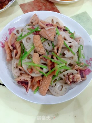 干鱿炒莲藕的做法步骤：10