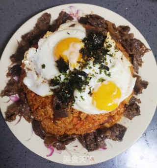 韩式辣白菜炒饭的做法步骤：9