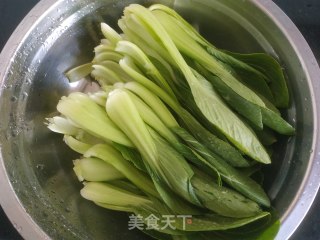 蒜蓉海米油菜的做法步骤：3