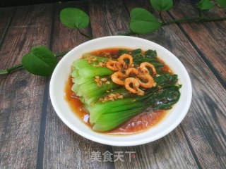 蒜蓉海米油菜的做法步骤：12