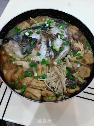 鱼头炖菜的做法步骤：23