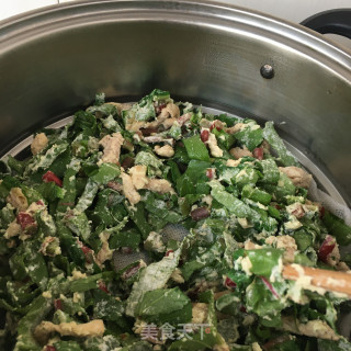 “春日应季美食”蒸水萝卜缨的做法步骤：11