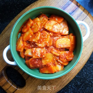 蒜蓉辣酱炒年糕的做法步骤：10