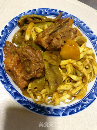 排骨豆角焖面的做法步骤：7