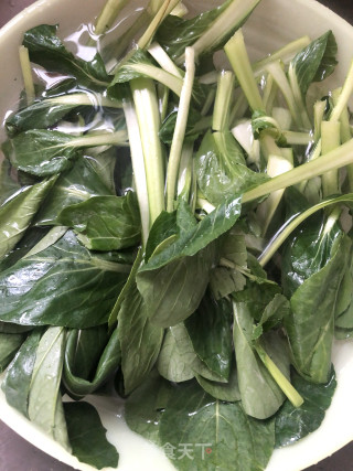 木耳炒油菜的做法步骤：1