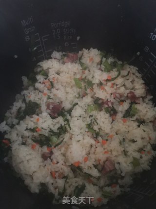 咸肉莴笋叶菜饭的做法步骤：11