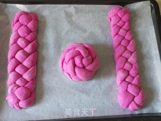 红火龙果花样面包的做法步骤：14