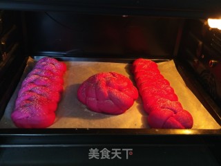 红火龙果花样面包的做法步骤：16