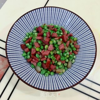 青豆炒二刀腊肉的做法步骤：7