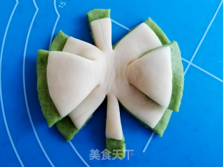 菠菜蝴蝶结卡通馒头的做法步骤：7
