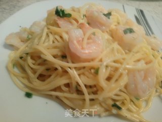 奶油虾仁意面的做法步骤：9