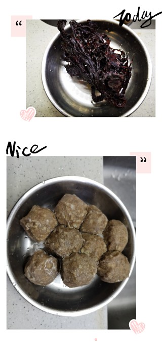 紫菜牛肉丸汤的做法步骤：1