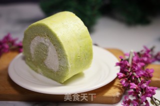 菠菜蛋糕卷！的做法步骤：16