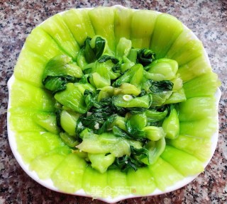 蒜蓉油菜炒蟹足棒的做法步骤：8