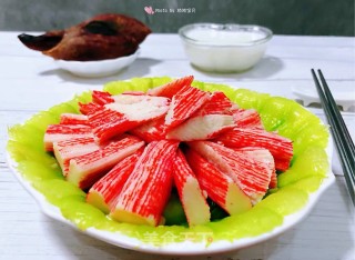 蒜蓉油菜炒蟹足棒的做法步骤：10