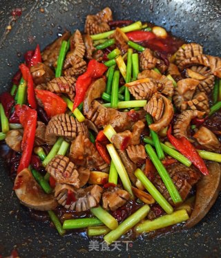 蒜苔辣炒腰花的做法步骤：11
