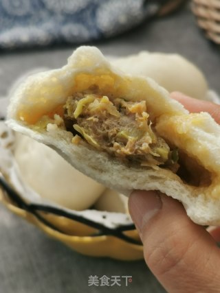 蟹粉包菜包子的做法步骤：7