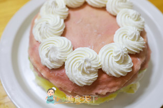 12个月以上辅食三色奶油千层蛋糕的做法步骤：16