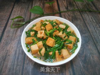 韭菜烧豆腐的做法步骤：13