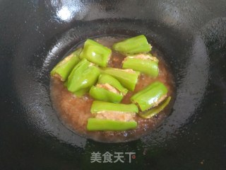微波炉版尖椒酿肉的做法步骤：9