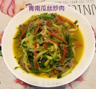 青南瓜丝炒肉的做法步骤：7