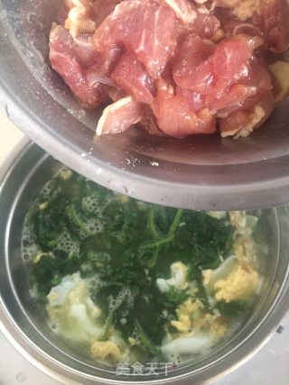 肉片艾叶汤的做法步骤：9