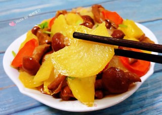 滑子蘑炖土豆片的做法步骤：14