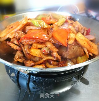 干锅凉薯肉片的做法步骤：14