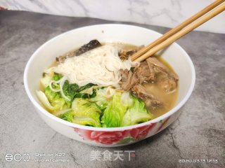 青菜鸭肉煮面条的做法步骤：8